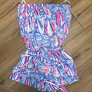 NWOT Lilly Strapless Sailboat Romper size M